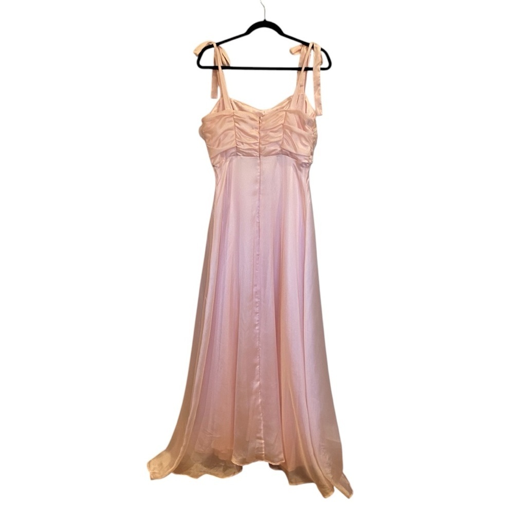 Lulus Best Memories Organza Tie-Strap Maxi Dress In Light Pink | Coquette Gown - Picture 5 of 10